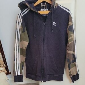 adidas Charcoal and Camouflage Hoodie